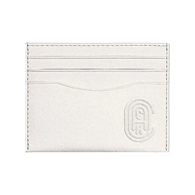 COACH Card Case Leather Storage Card Holder Men's White-0