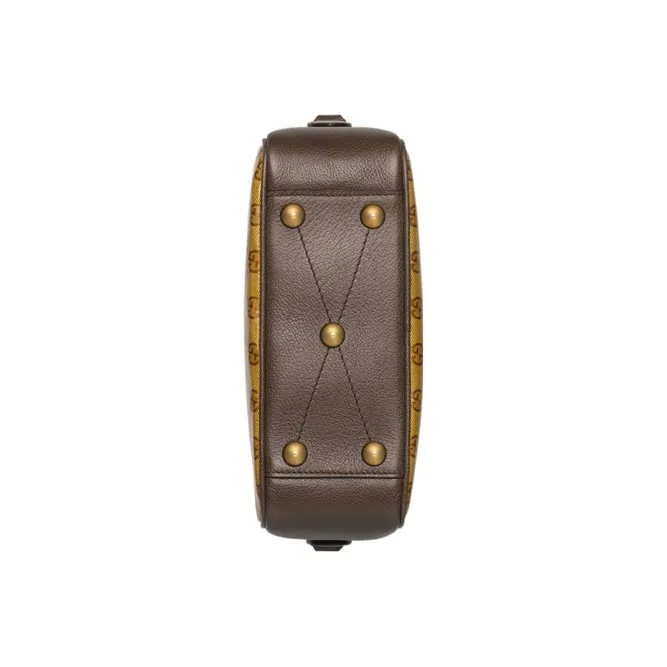 GUCCI Adidas Collaboration Canvas With Leather Trim Camera Bag Shoulder Bag Crossbody Bag Small Size Men's Brown Yellow-6