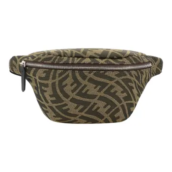 FENDI Polyester Cow Leather Cotton Canvas Bag Sling Bag Shoulder Bag Crossbody Bag Fanny Pack Kids' Brown