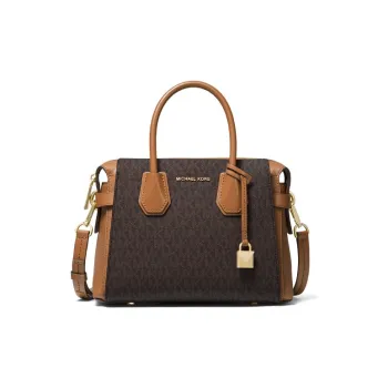 MICHAEL KORS Mercer Artificial Leather Handbag Shoulder Bag Crossbody Bag Small Size Women's Brown & Dark Brown