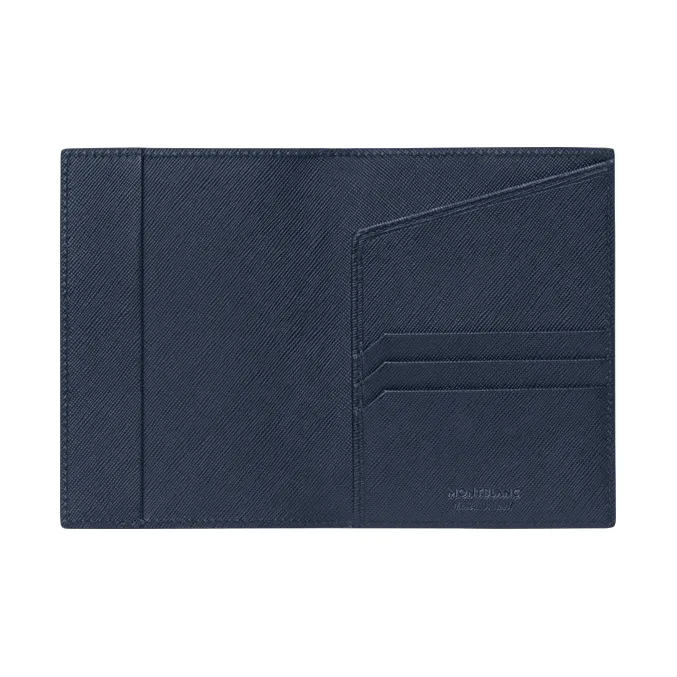MONTBLANC MONTBLANC Leather Card Holder With Passport Clip Men's Dark Blue-1
