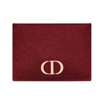 DIOR Cow Leather Card Holder Women's Brick Red