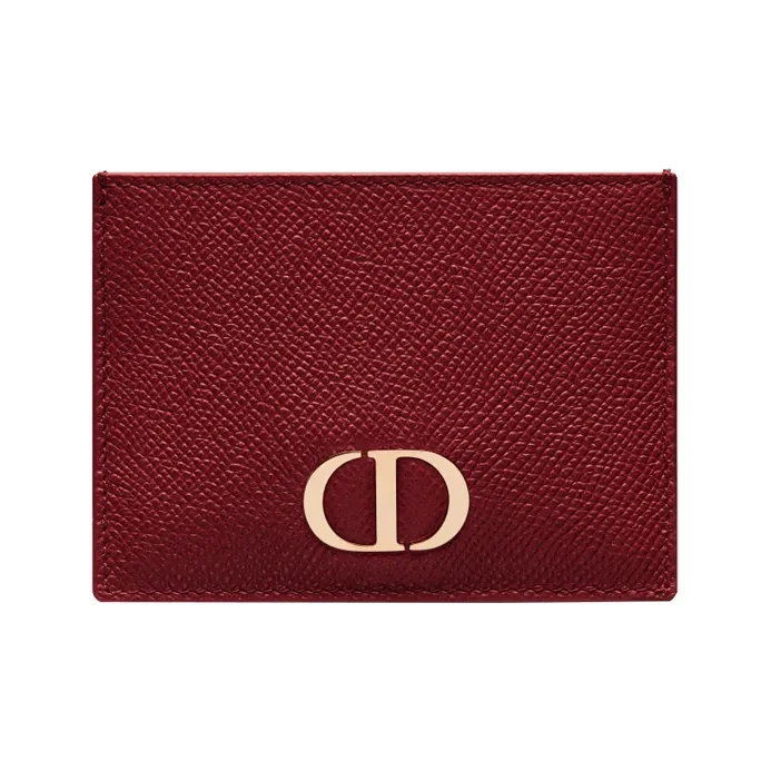 DIOR Cow Leather Card Holder Women's Brick Red-0