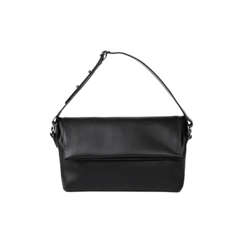 IRI BY IRIDESCENCE Cow Leather Milk Foam Bag Shoulder Bag Crossbody Handbag Large Size Women's Black/Caramel
