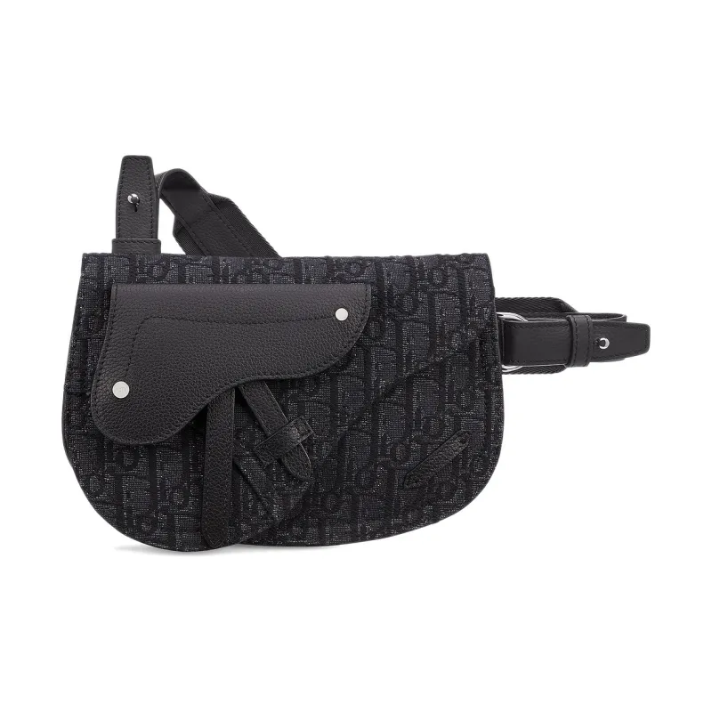 DIOR Saddle Cow Leather Saddle Bag, Fanny Pack, Crossbody Bag, Sling Bag Men's Black-0