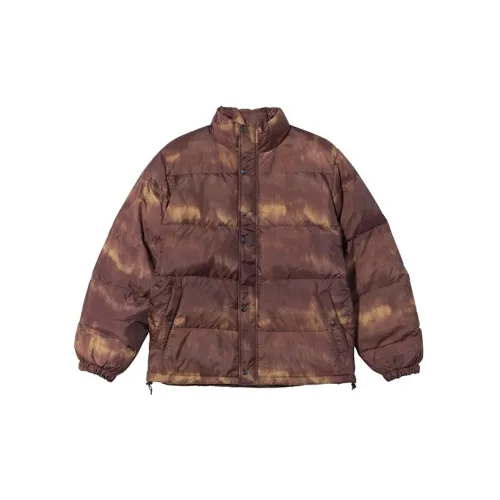 Stussy Puffer Jackets Men Red Brown