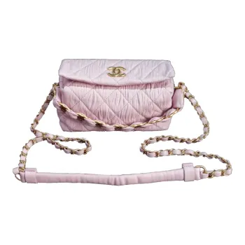CHANEL Lambskin Hobo Bag One Shoulder Handbag Crossbody Bag Small Size Women's Pink