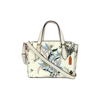 TORY BURCH Emerson Leather Handbag, Shoulder Bag Mini Women's White