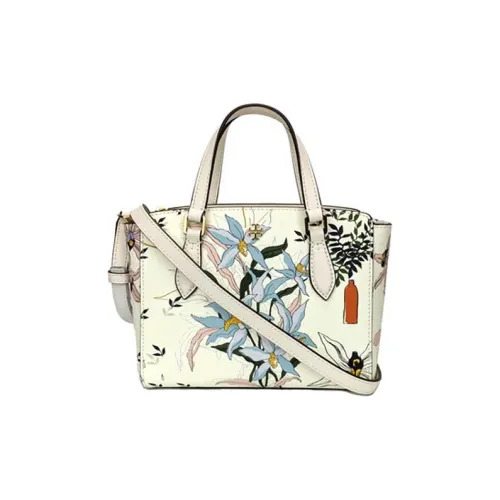 TORY BURCH Emerson Leather Handbag, Shoulder Bag Mini Women's White