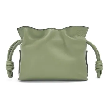 LOEWE Flamenco Nappa Cow Leather Clutch Extra Mini Women's Rosemary Green