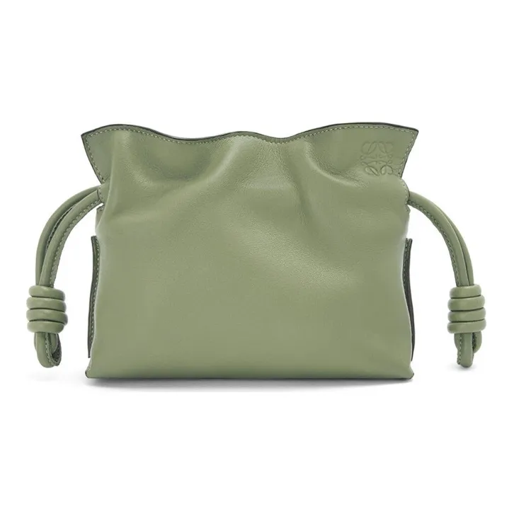 LOEWE Flamenco Nappa Cow Leather Clutch Extra Mini Women's Rosemary Green-0
