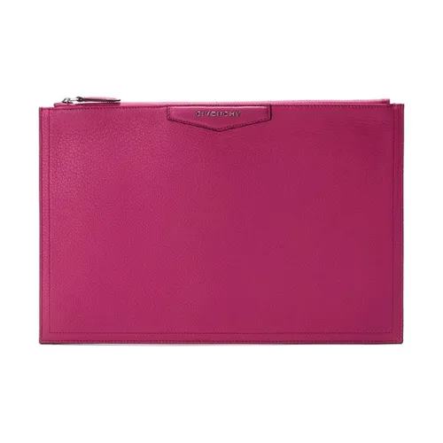 GIVENCHY Sheepskin Clutch Women's Rose Red