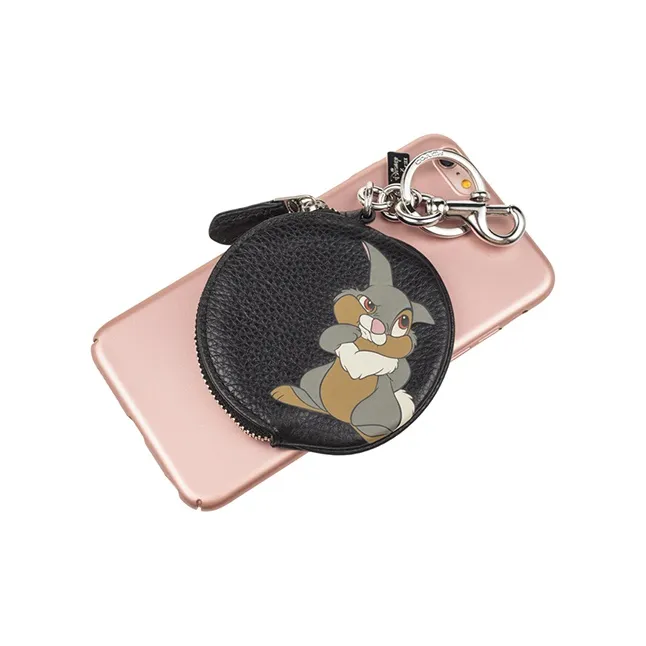 COACH Leather Coin Purse Mini Women's Black-3