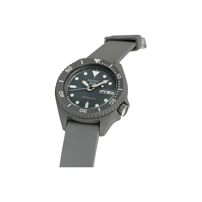 SEIKO Automatic Mechanical Movement Silicone Strap Watch Men's Watches Gray Dial-1