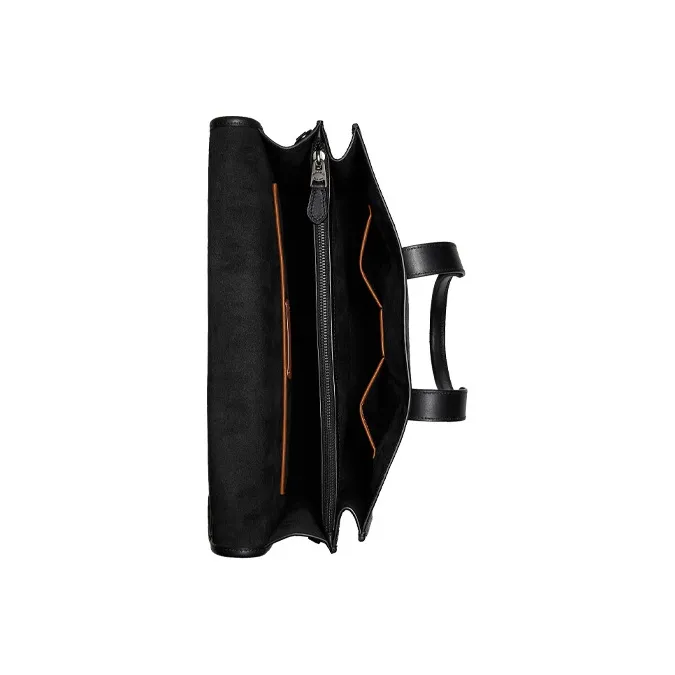 COACH Gotham Pebbled Leather With Refined Calfskin Computer Briefcase Tubas Men's Black-3