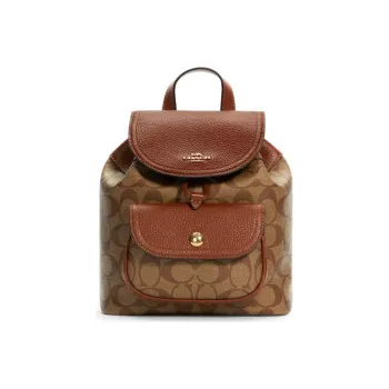 COACH Pennie Leather Backpack Small Size Women's Rusty