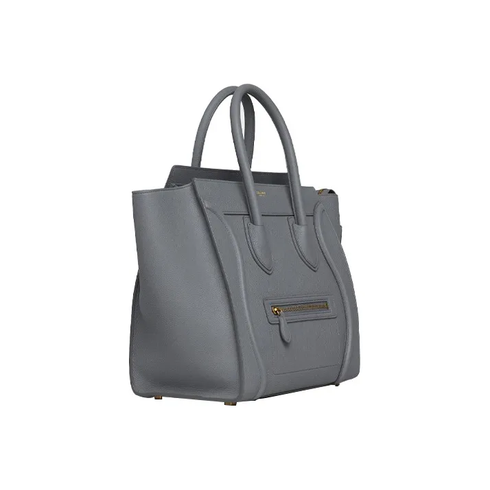 CELINE Luggage Calfskin Smile Bag One Shoulder Handbag Mini Women's Charcoal Gray-1