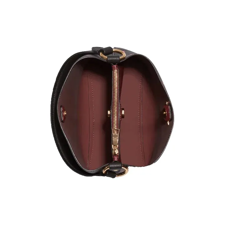 COACH Town Pebbled Leather Bucket Bag Handbag Shoulder Bag Crossbody Bag Small Size Women's Black-2