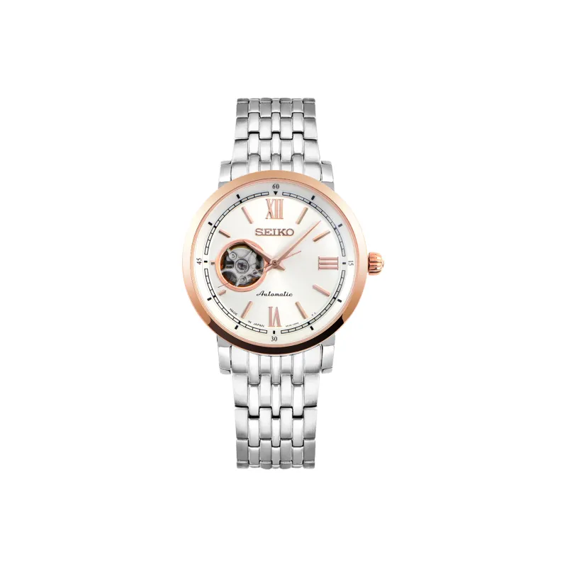 SEIKO Pilot Series Automatic Mechanical Movement Stainless Steel Watchband Watch 40mm Men's Watches White Dial SSA154J1-0