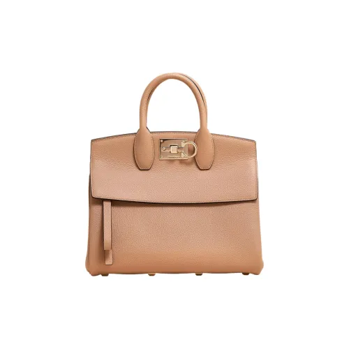 FERRAGAMO Studio Series Cow Leather Shoulder Bag, Crossbody Bag, Handbag Small Size Women's Bone/Beige