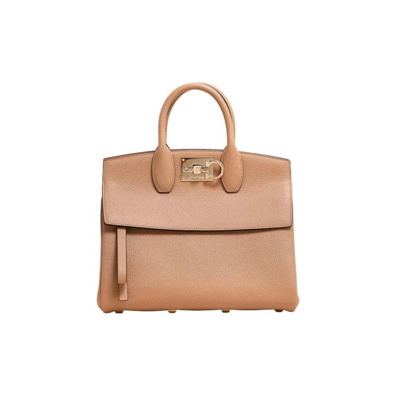 FERRAGAMO Studio Series Cow Leather Shoulder Bag, Crossbody Bag, Handbag Small Size Women's Bone/Beige-0
