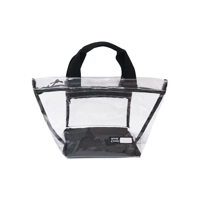 Rough Enough Transparent PVC Jelly Bag, Tote Bag, Shopping Bag, Handbag Regular Women's Transparent-0