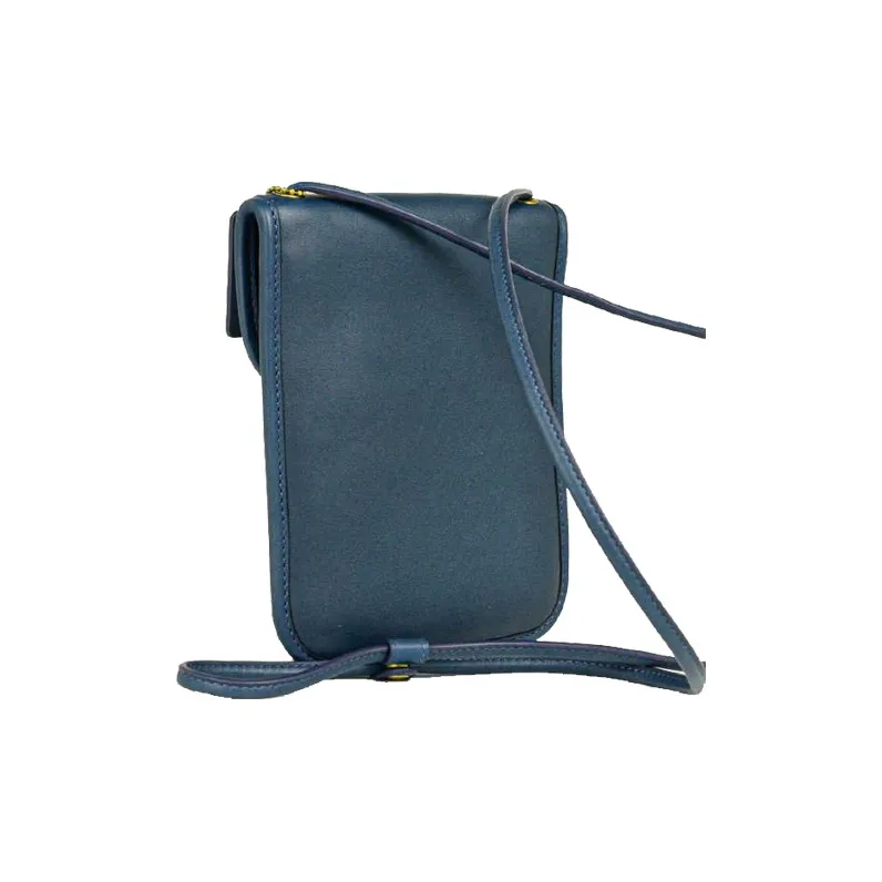 COACH Turnlock Cow Leather Crossbody Bags Cell Phone Pouch Men's Turquoise-2