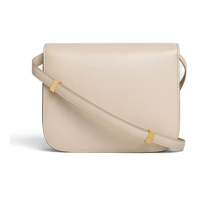 CELINE Classic Bo Polished Cow Leather Block Bag Handbag Crossbody Bag Shoulder Bag Medium Size Women's Linen-2