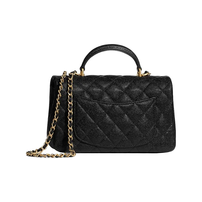 CHANEL Classic Flap CF Grain Calfskin Chain Bag Handbag, Crossbody Bag, Shoulder Bag Mini Women's Black-1