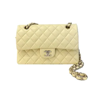 CHANEL Classic Flap CF Sheepskin Flap Bag, Shoulder Bag, Crossbody Bag Women's Yellow