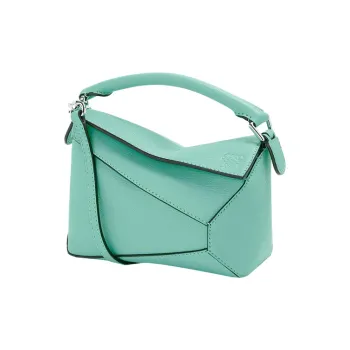 LOEWE Puzzle Goatskin Geometric Bag Puzzle Bag Handbag Shoulder Bag Crossbody Bag Mini Women's Mint Green