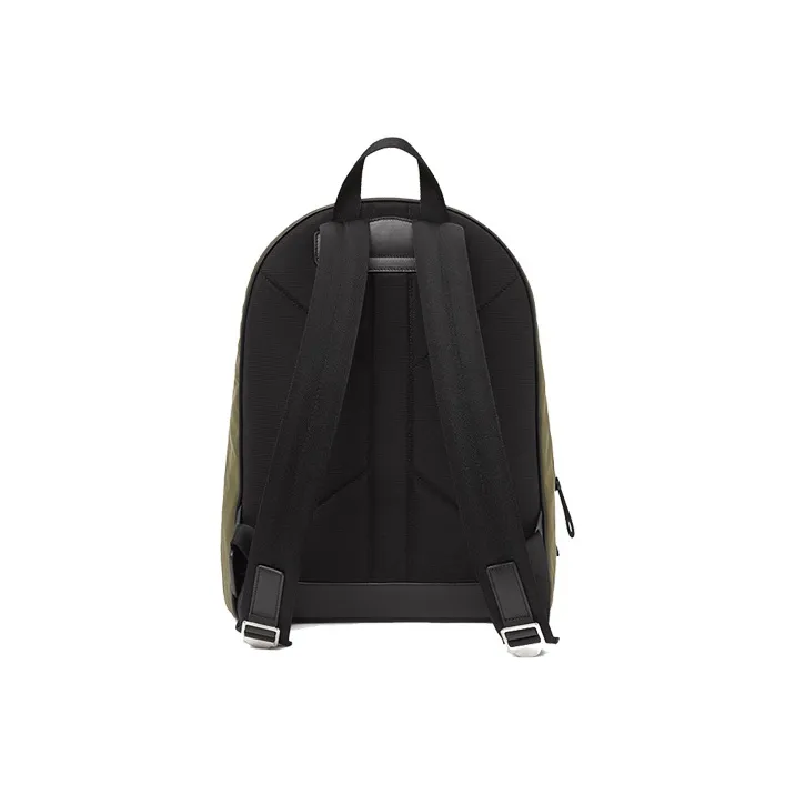 Burberry Logo And Icon Stripe Backpack Green/Beige-5