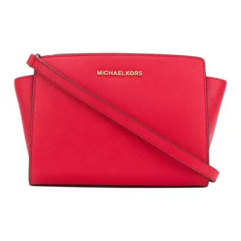 MICHAEL KORS Cow Leather Shoulder Bag Medium Size Women's Bright Red