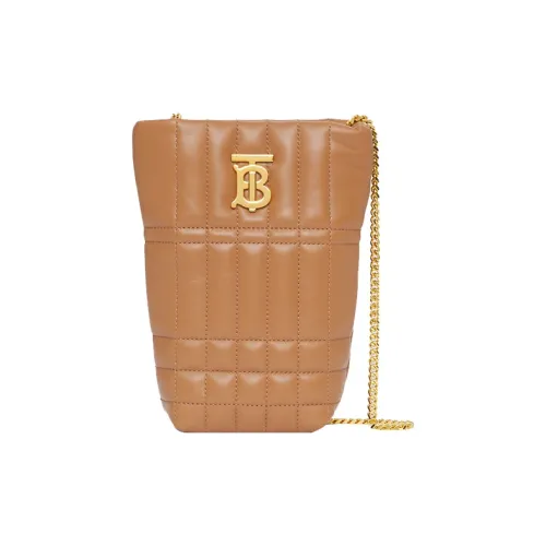 Burberry Lambskin Storage Bag Bucket Bag Portable Crossbody Bag Shoulder Bag Women's Maple Brown