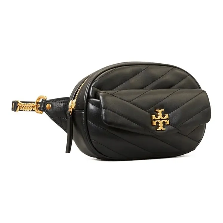 TORY BURCH Kira Twill Lambskin Crossbody Bags Fanny Pack Women's Black/Black Gold-1