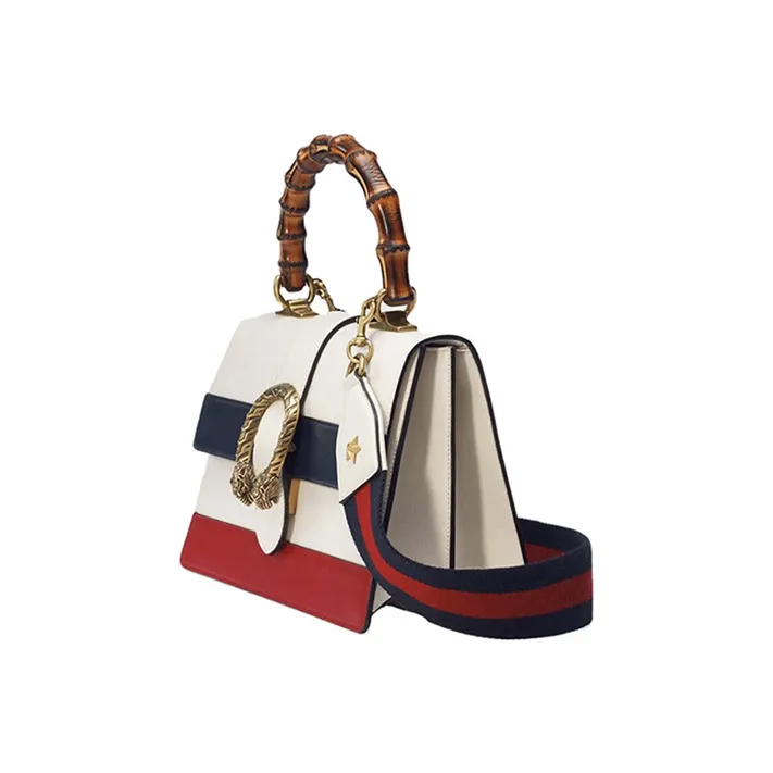 GUCCI Dionysus Multicolor Cow Leather Shoulder Bag Crossbody Bag Handbag Medium Size Women's White/Dark Blue/Red-1