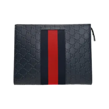 GUCCI Leather Wallet, Briefcase, Clutch Men's Blue