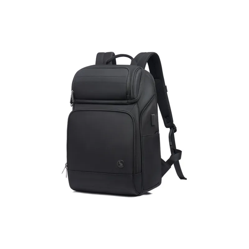 OIWAS Canvas Travel Backpack Laptop Bag Regular Men's Black-2