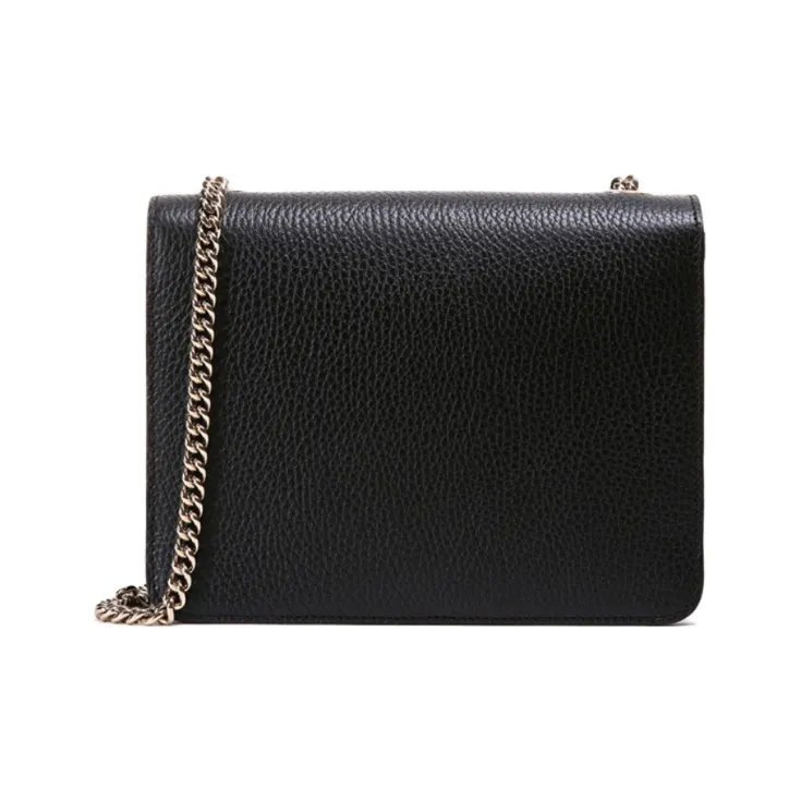 GUCCI Cow Leather Messenger Bag Wind Instrument Bag Shoulder Bag Crossbody Bag Women's Black-1