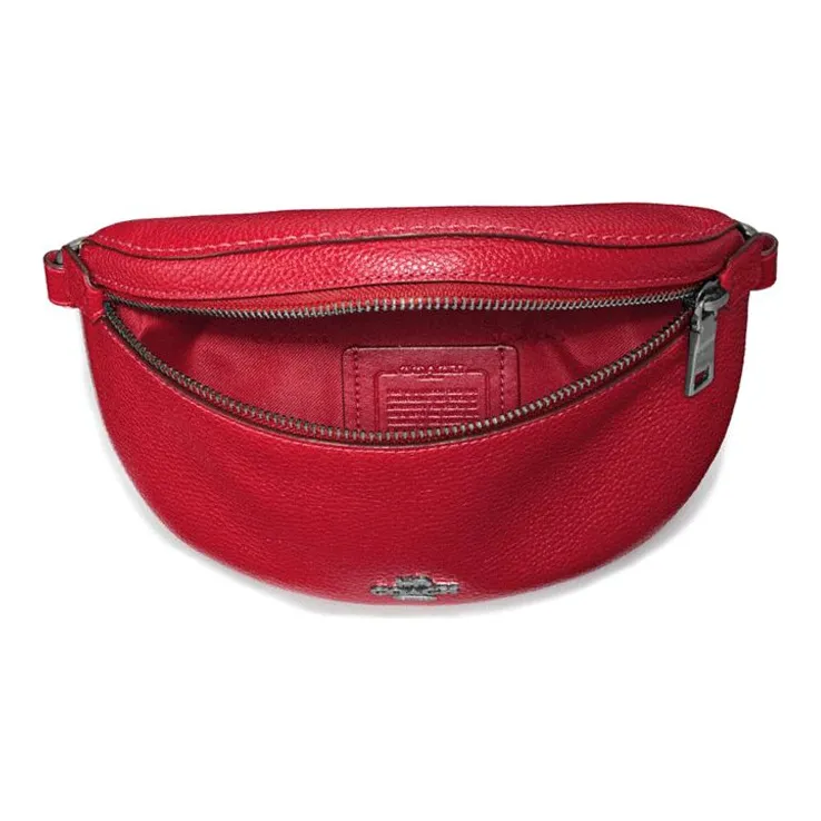 COACH Leather Crossbody Bag Sling Bag Fanny Pack Small Size Women's Red Apple Color-2