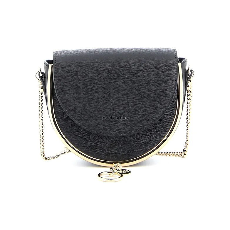 See By Chloe Leather Chain Bag Shoulder Bag Crossbody Bag Women's Black-0