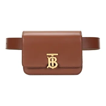Burberry Cow Leather Clutches Fanny Pack Women's Malt Brown