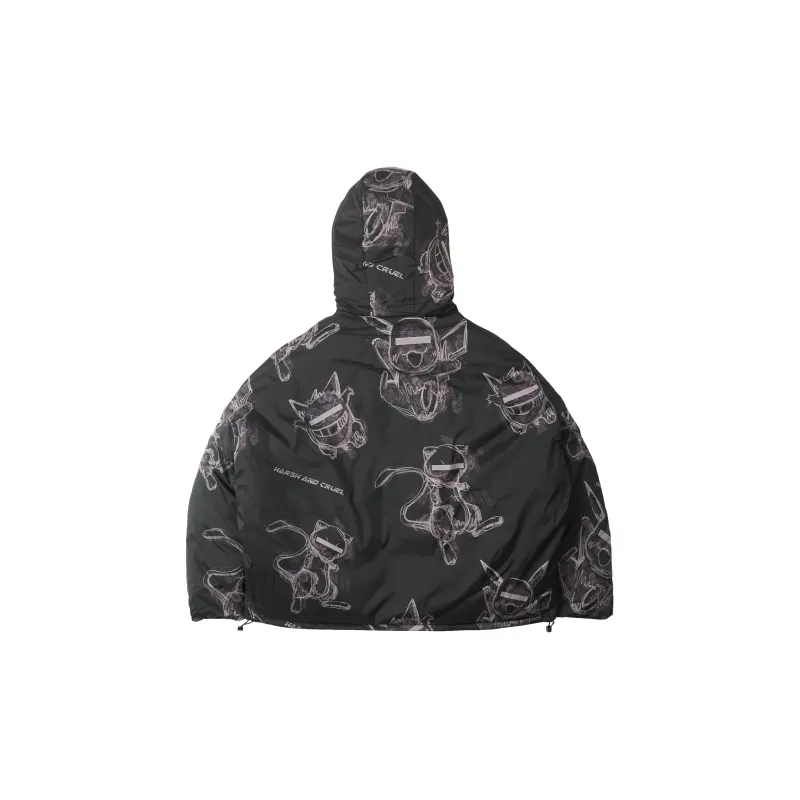 HARSH AND CRUEL Puffer Jackets Unisex Black-1