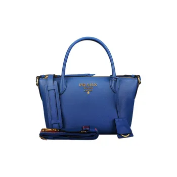 PRADA Leather Crossbody One Shoulder Handbag Women's Royal Blue