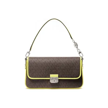 MICHAEL KORS Bradshaw Cow Leather Baguette Shoulder Bag Small Size Women's Brown, Yellow & Multicolor