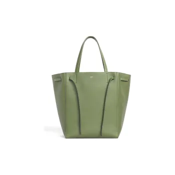 CELINE Grain Cow Leather Handbag Tote Bag Shoulder Bag Women's Light Khaki