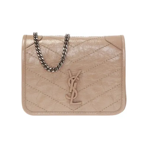 SAINT LAURENT Niki Leather Wallets Shoulder Bag Crossbody Bag Women's Gold Sand