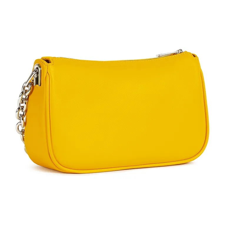 Furla Moon Cow Leather Shoulder Bag Crossbody Bag Small Size Women's Yellow-2