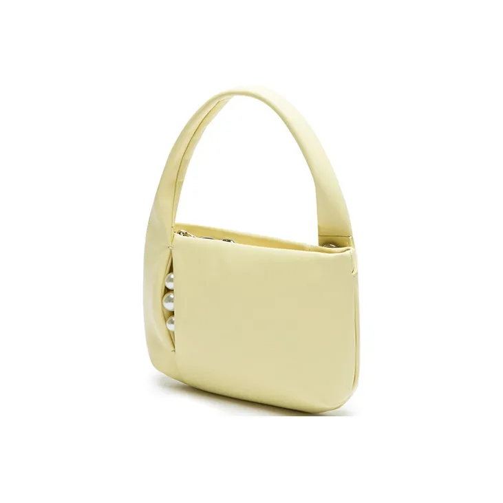 STAR TOWN Cow Leather Handbag Medium Size Women's Lemon Peel, Ibiza Blue-1
