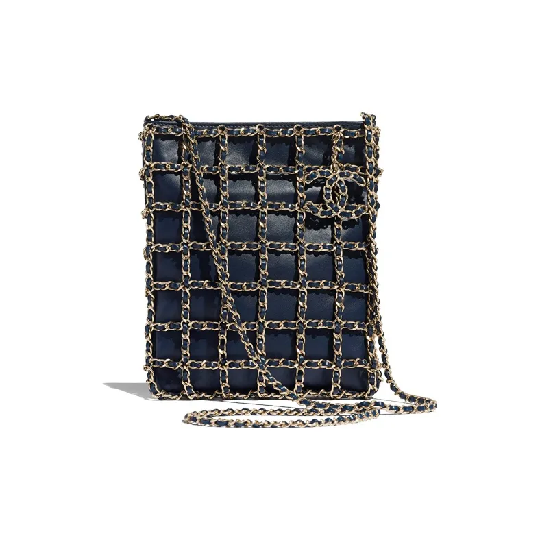 CHANEL Sheepskin Shoulder Bag, Crossbody Bag Regular Women's Marine Blue-0